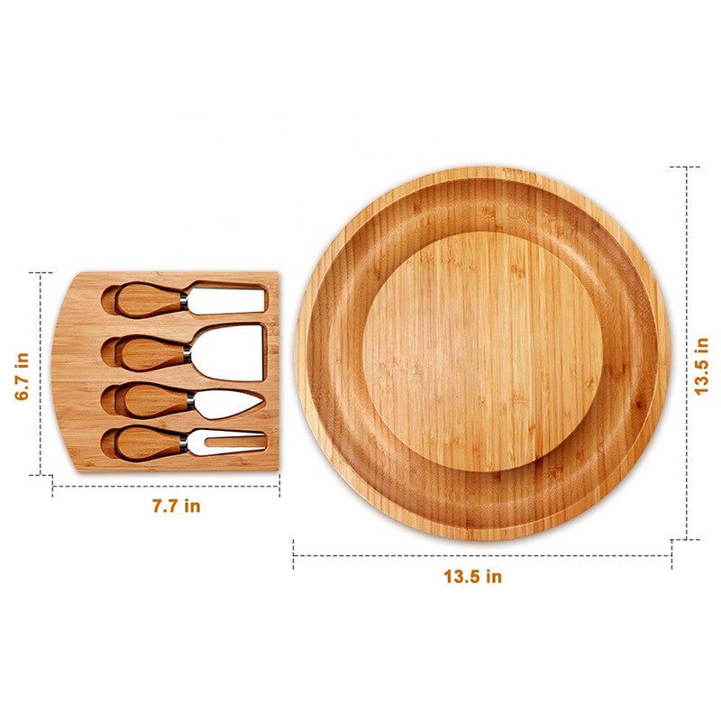 Bamboo Cheese Plate Set