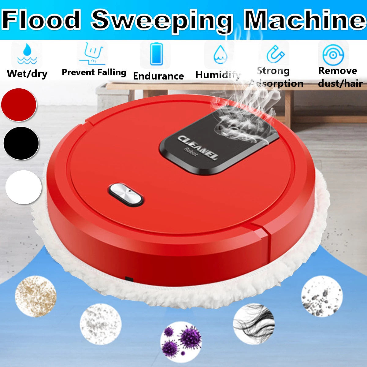 Smart Robot Cleaner : 3-in-1 , Wet & Dry  Mopping, Humidifying.