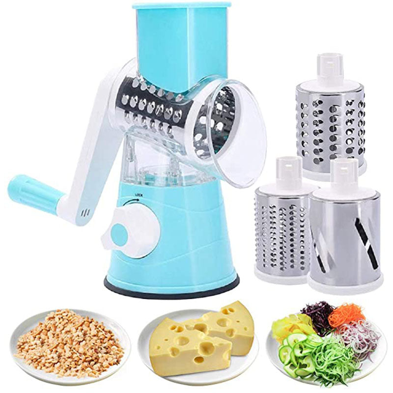 Multifunctional Rotary Cheese Grater and Vegetable Slicer